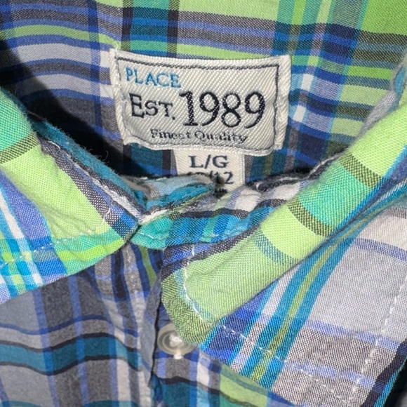Multicolor Plaid Casual Shirt by Children’s Place Size 10-12y Large - Picture 3 of 7